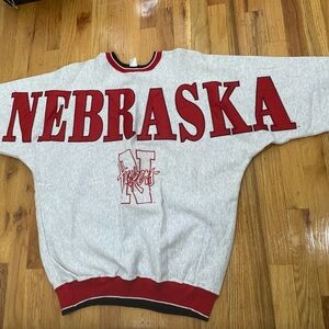 Vintage 90s oversized NEBRASKA SWEATER REALLY CUTE ❤️